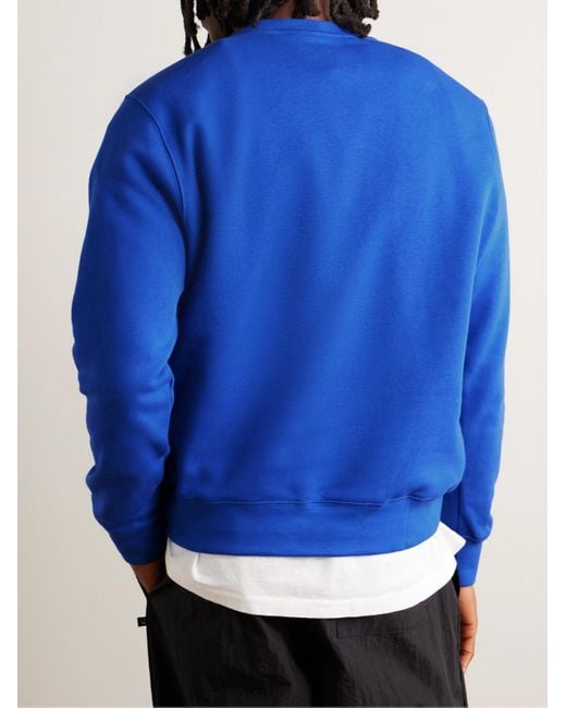 Nike Blue Sportswear Club Logo-embroidered Cotton-blend Tech Fleece Sweatshirt for men