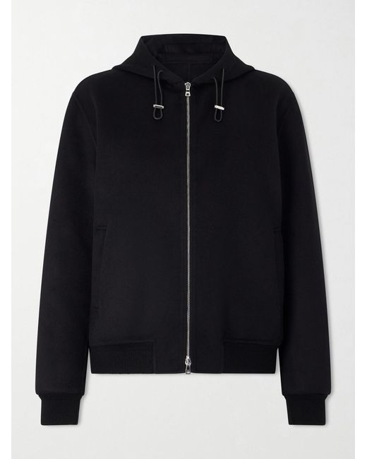Mr P. Black Double-faced Wool And Cashmere-blend Hooded Jacket for men