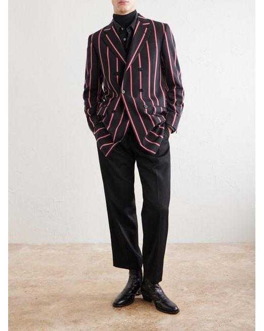 Enfants Riches Deprimes Blue Pierre Double-Breasted Striped Virgin Wool Blazer for men