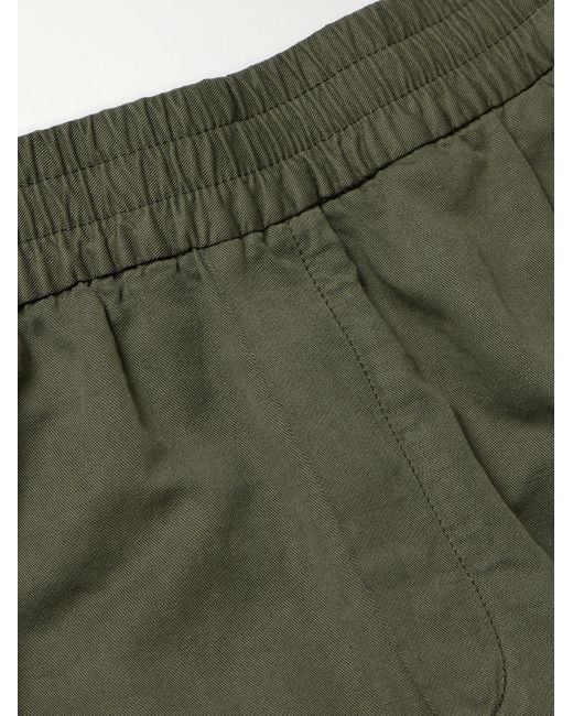Sunspel Gerade geschnittene Hose aus einer Baumwoll-Leinenmischung mit Kordelzugbund in Green für Herren