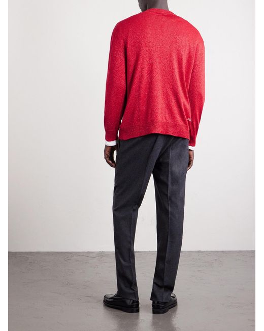 Bode Red Hearts Lamé Cardigan for men