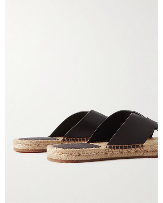 Zegna Brown Panarea Leather Sandals for men