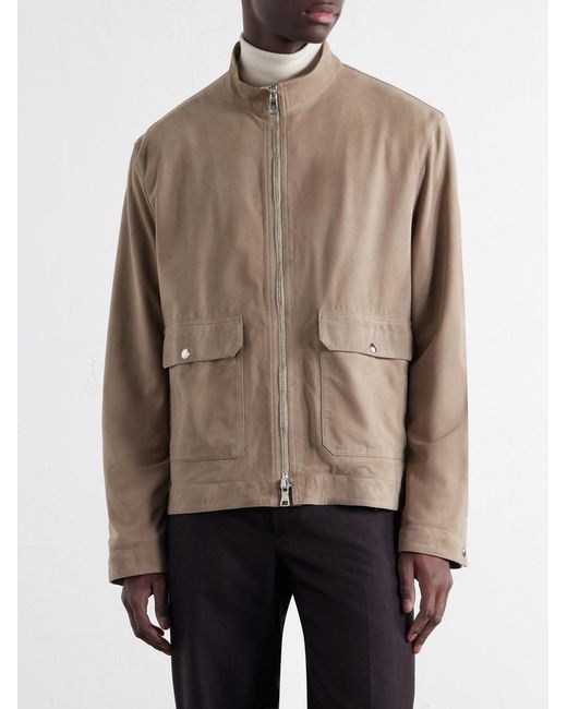 Mr P. Natural Harrington Suede Jacket for men