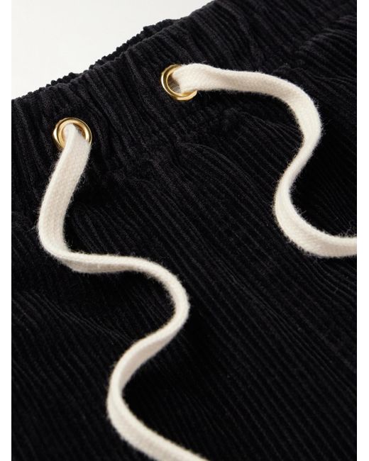 Les Tien Gerade geschnittene Hose aus Baumwollcord mit Kordelzugbund in Black für Herren