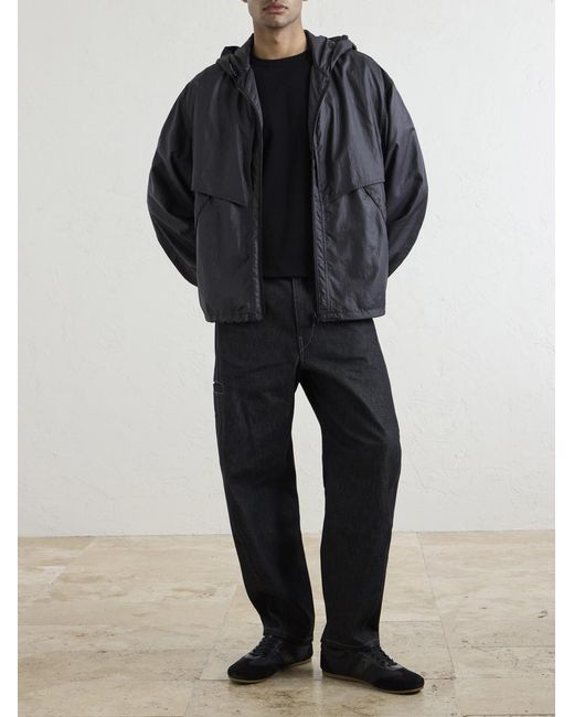 Lemaire Black Shell Hooded Jacket for men
