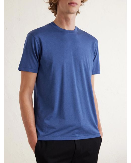 Tom Ford Blue Lyocell And Cotton-blend T-shirt for men
