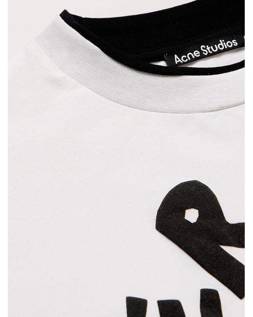 Acne White Eyloch Face Rainbow T-shirt for men
