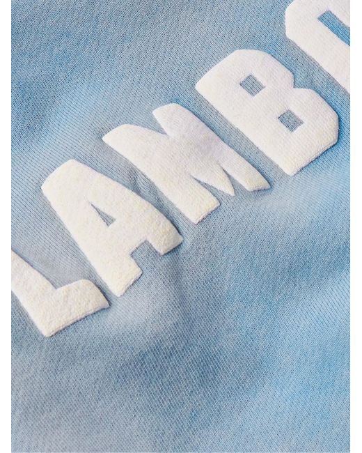 Rhude Blue Lamborghini Logo-print Distressed Cotton-jersey Sweatshirt for men