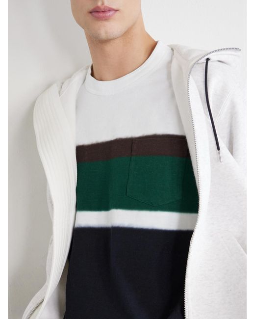 Sacai Black Chusen-Dyed Cotton-Jersey T-Shirt for men