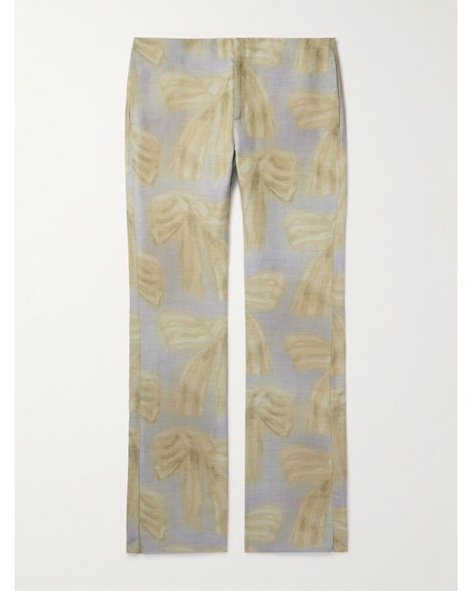 Acne Natural Karen Kilimnik Slim-Fit Flared Printed Woven Suit Trousers for men