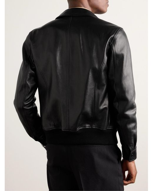 Tom Ford Black Leather Blouson Jacket for men