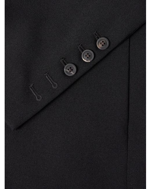Rick Owens Black Fogpocket Studded Grain De Poudre Virgin Wool Blazer for men