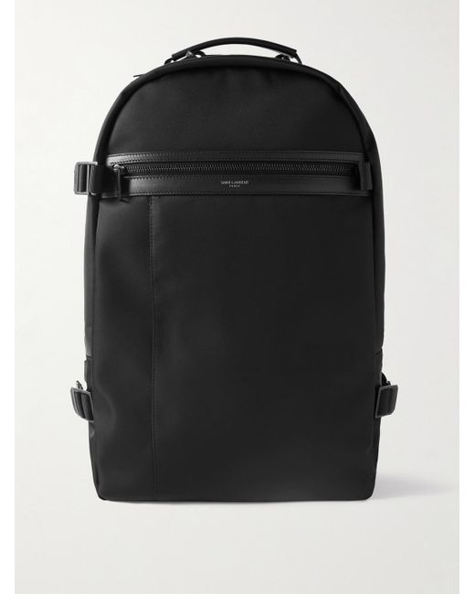 Saint Laurent Black City Trekking Leather-trimmed Shell Backpack for men