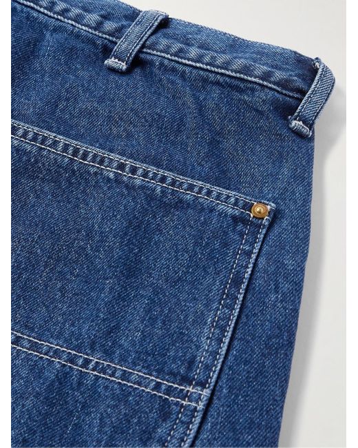 Orslow Blue Wide-leg Denim Shorts for men
