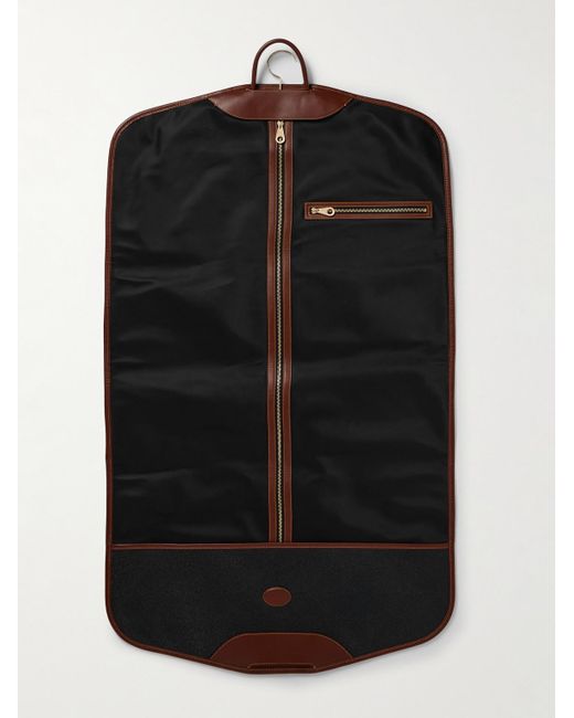Mulberry Black Heritage Leather-trimmed Scotchgrain And Recycled-nylon Suit Carrier for men