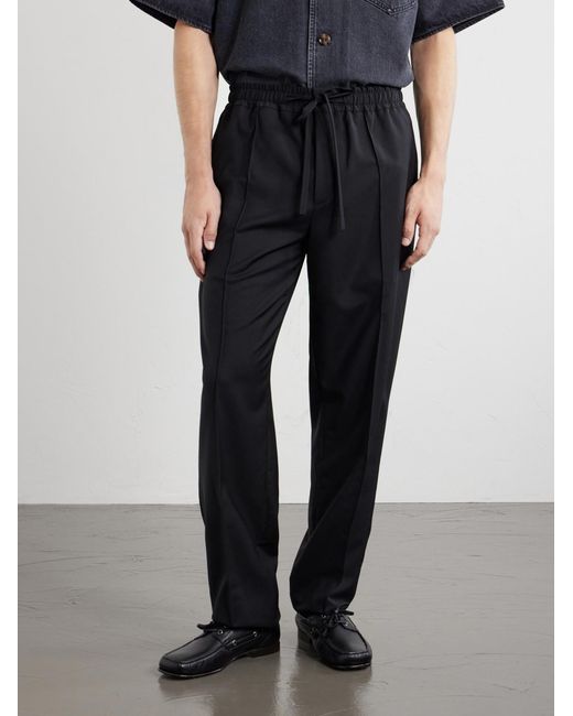 Valentino Garavani Blue Straight-Leg Wool And Cashmere-Blend Trousers for men