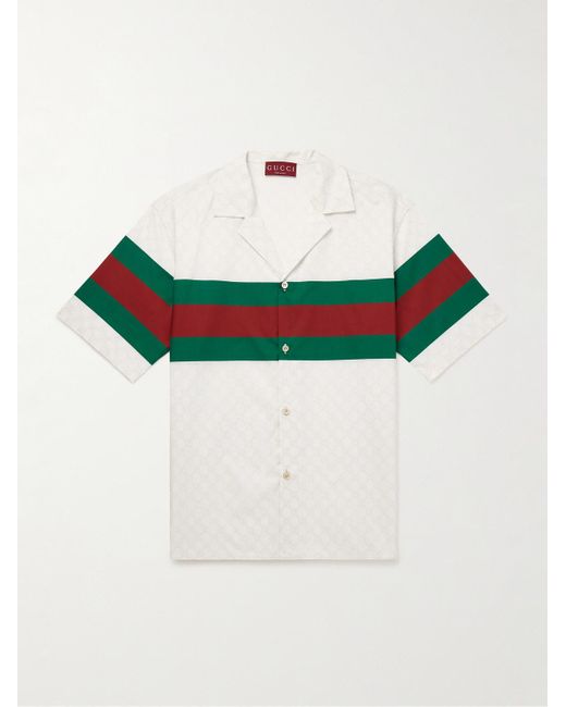 Gucci Hemd aus Baumwollpopeline mit Streifen in White für Herren