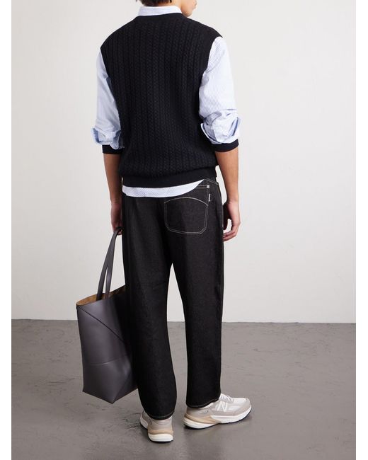 Folk Black Barrel-Leg Jeans for men