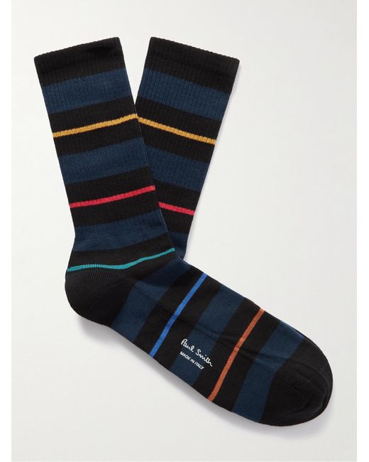 Paul Smith Gallagher Socken aus einer gerippten Baumwollmischung mit Streifen in Blue für Herren