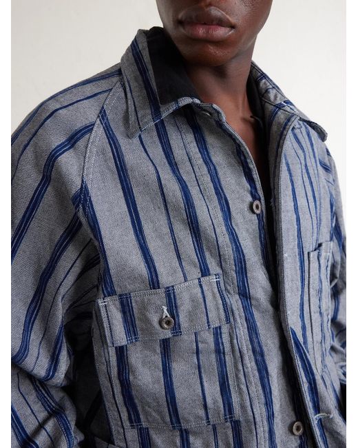 Kapital Blue Cactus Striped Cotton-kasuri Jacket for men