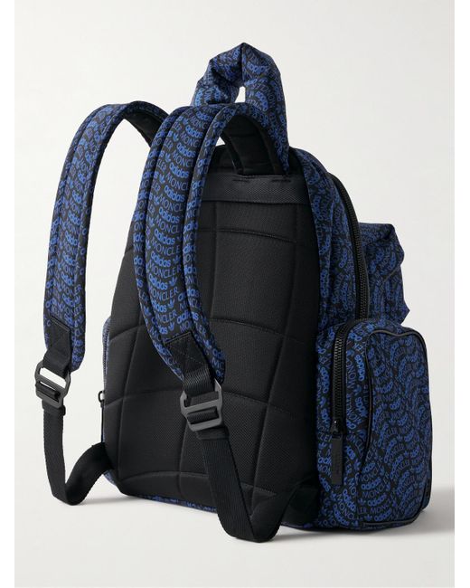 Moncler Genius Blue Adidas Originals Logo-print Leather-trimmed Padded Shell Backpack for men