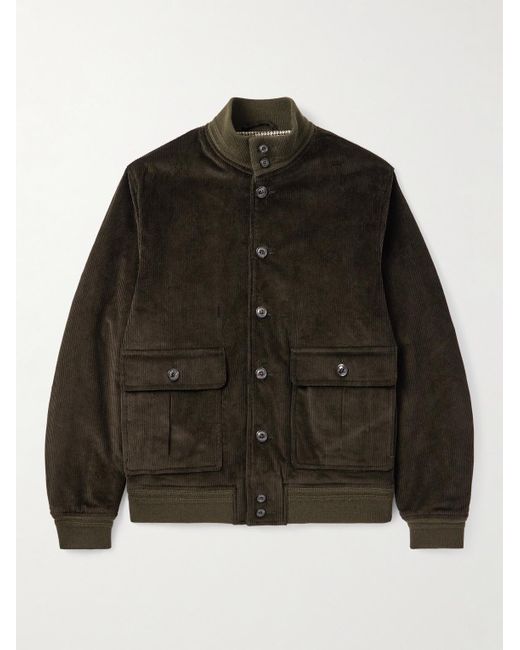 Valstar Black Ino Cotton-Blend Corduroy Padded Jacket for men