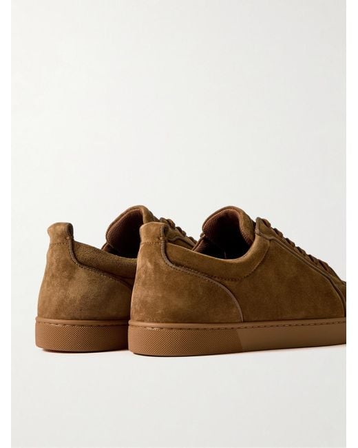 Christian Louboutin Brown Louis Junior Grosgrain-Trimmed Suede Sneakers for men