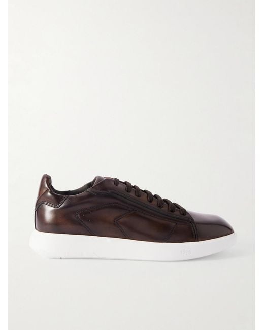 Berluti Brown Stellar Venezia Leather Sneakers for men