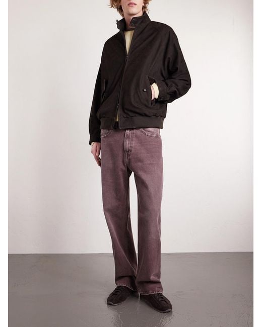 Ssstein Black Nubuck Bomber Jacket for men