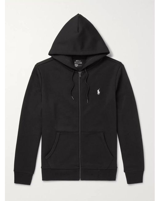Polo Ralph Lauren Black Jersey Zip-Up Hoodie for men