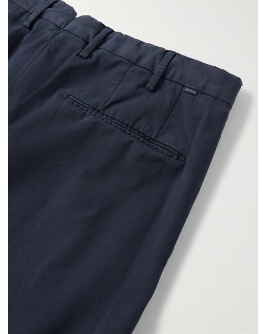 Slowear Blue Venezia 1951 Slim-Fit Stretch-Cotton Twill Trousers for men