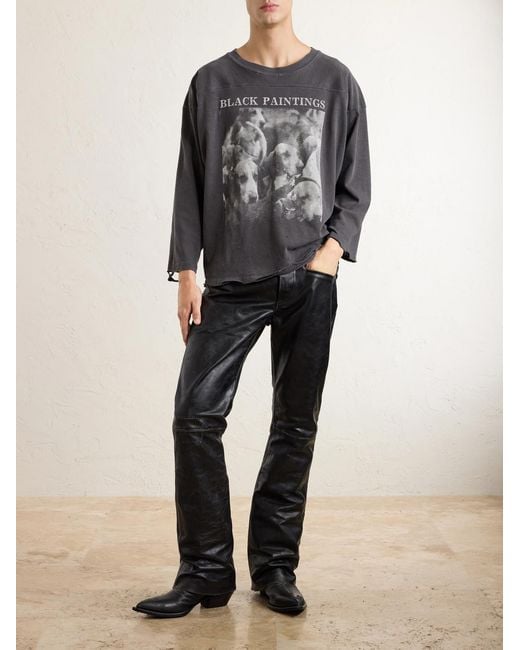 Enfants Riches Deprimes Blue Wicked Game Flared Leather Trousers for men