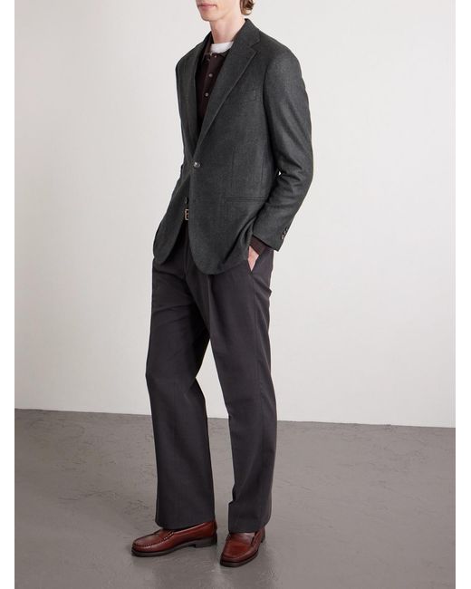 J. Mueser Black Waverly Wool-Twill Blazer for men