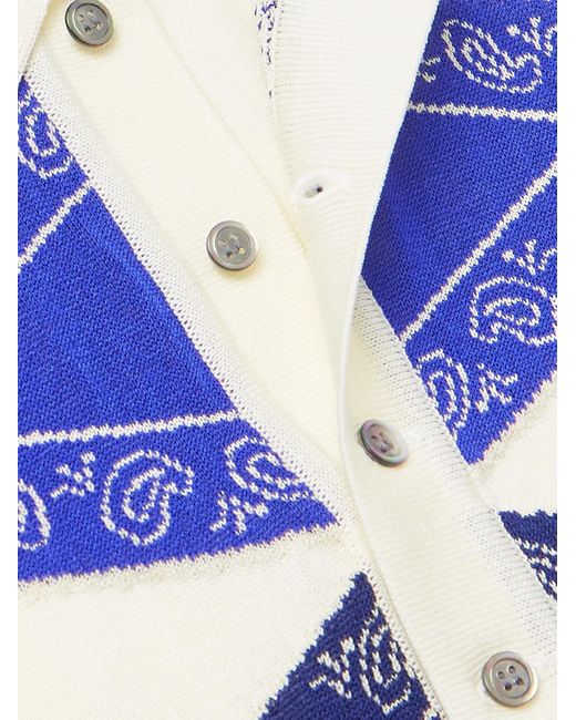 Kapital Blue Jacquard-Knit Polo Shirt for men
