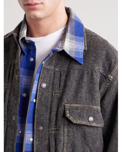 Kapital Gray Cropped Cotton-blend Twill Jacket for men