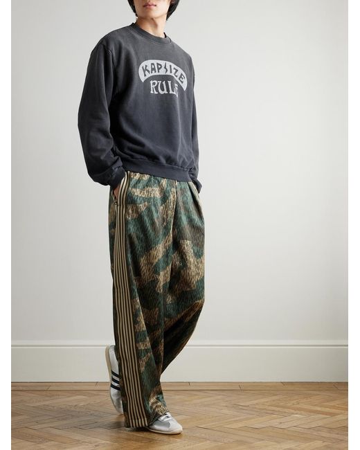 Kapital Green Camouflage-Print Cotton-Jersey Sweatpants for men