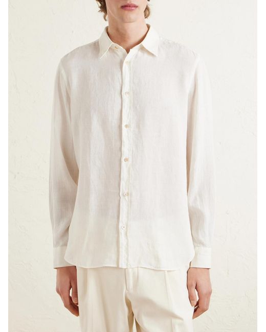 Boglioli White Linen Shirt for men