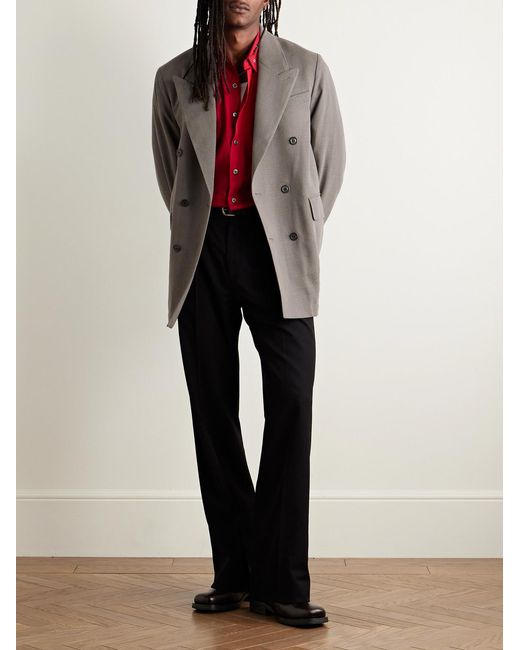 Our Legacy Gray Sharp Double-Breasted Virgin Wool-Blend Blazer for men
