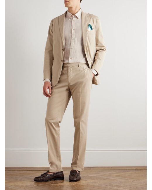 Boglioli Hemd aus Leinen mit Button-Down-Kragen in Natural für Herren