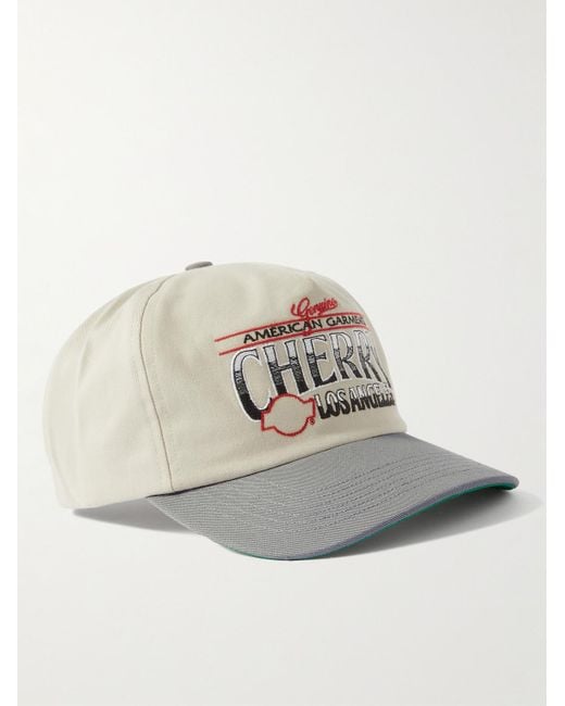 CHERRY LA Natural Logo-embroidered Two-tone Cotton-twill Baseball Cap for men