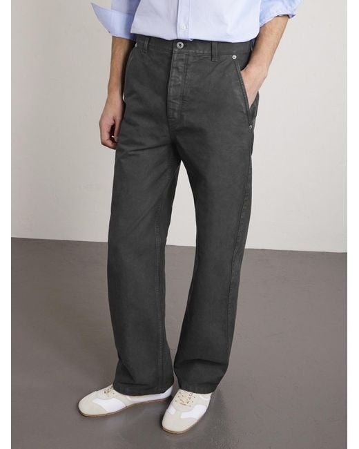 Loewe Gray Straight-Leg Cotton Trousers for men