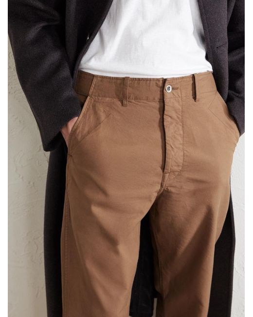 Visvim Natural Gesso Straight-leg Cotton-twill Trousers for men