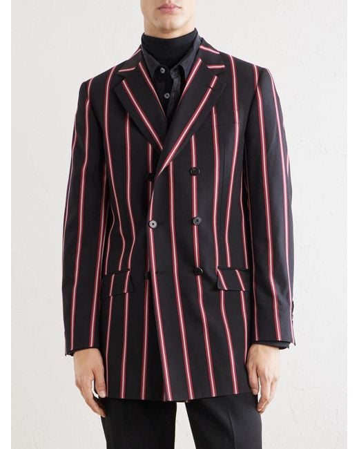 Enfants Riches Deprimes Blue Pierre Double-Breasted Striped Virgin Wool Blazer for men
