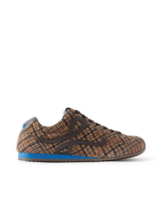 Loewe Brown Ballet Runner 2.0 Leather-trimmed Checked Wool Sneakers for men