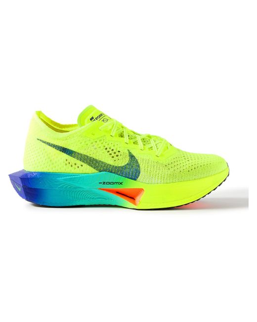 Nike Yellow Zoomx Vaporfly 3 Flyknit Running Sneakers for men