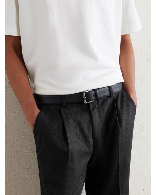 Mr P. Black Straight-leg Pleated Cashmere-blend Flannel Suit Trousers for men