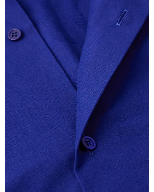 Loewe Hemdjacke aus Baumwollpopeline mit Kapuze und Jacquard-Logomotiv in Blue für Herren
