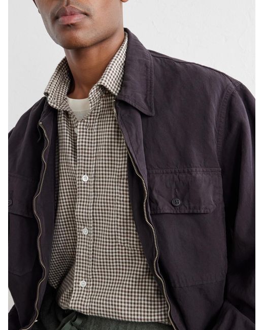 Hartford Natural Paul Striped Cotton-Gabardine Shirt for men