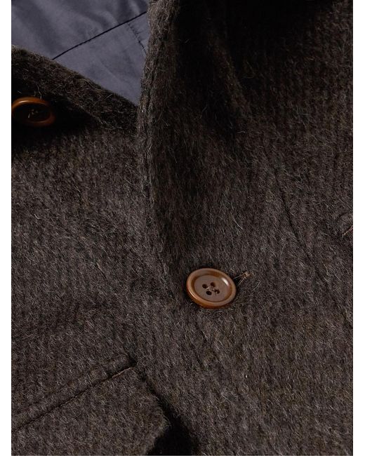 Corridor NYC Black Brushed Wool-Blend Overshirt for men