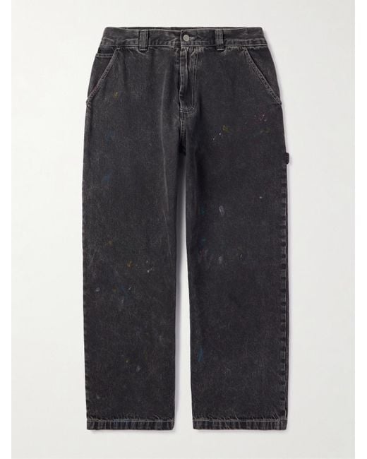 Maison Margiela Blue Wide-Leg Paint-Splattered Denim Jeans for men